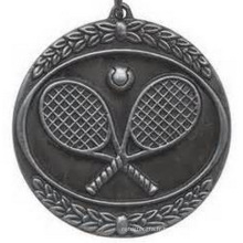 Médaille de finition en argent antique sur mesure avec ruban